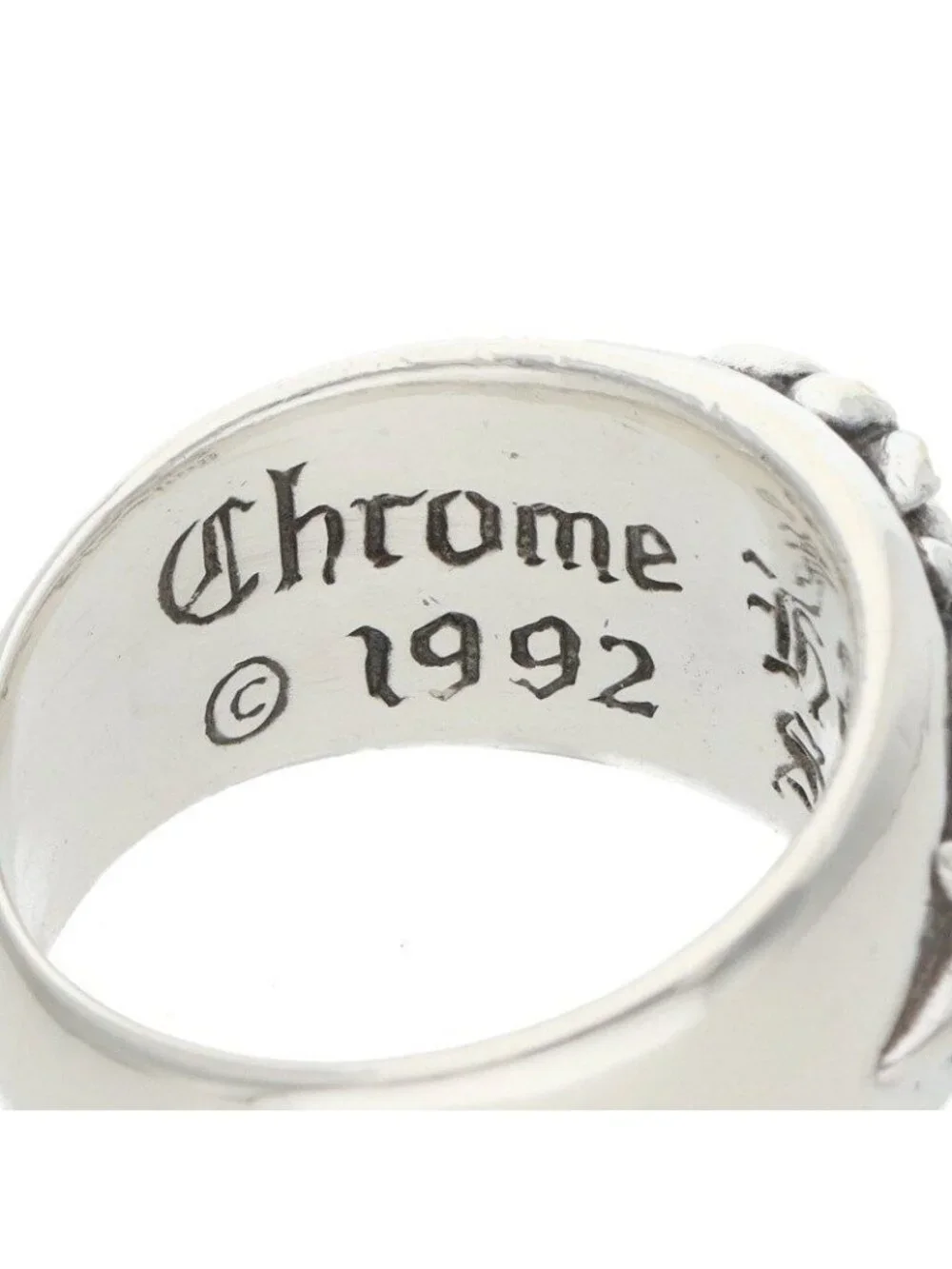 Chrome Hearts Flrl Crs Floral Cross Silver Ring